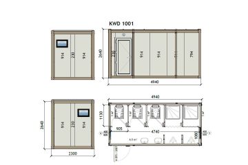 KW6 230X500 Toilet & Shower Container