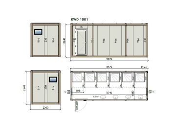 KW6 230X600 Shower Container